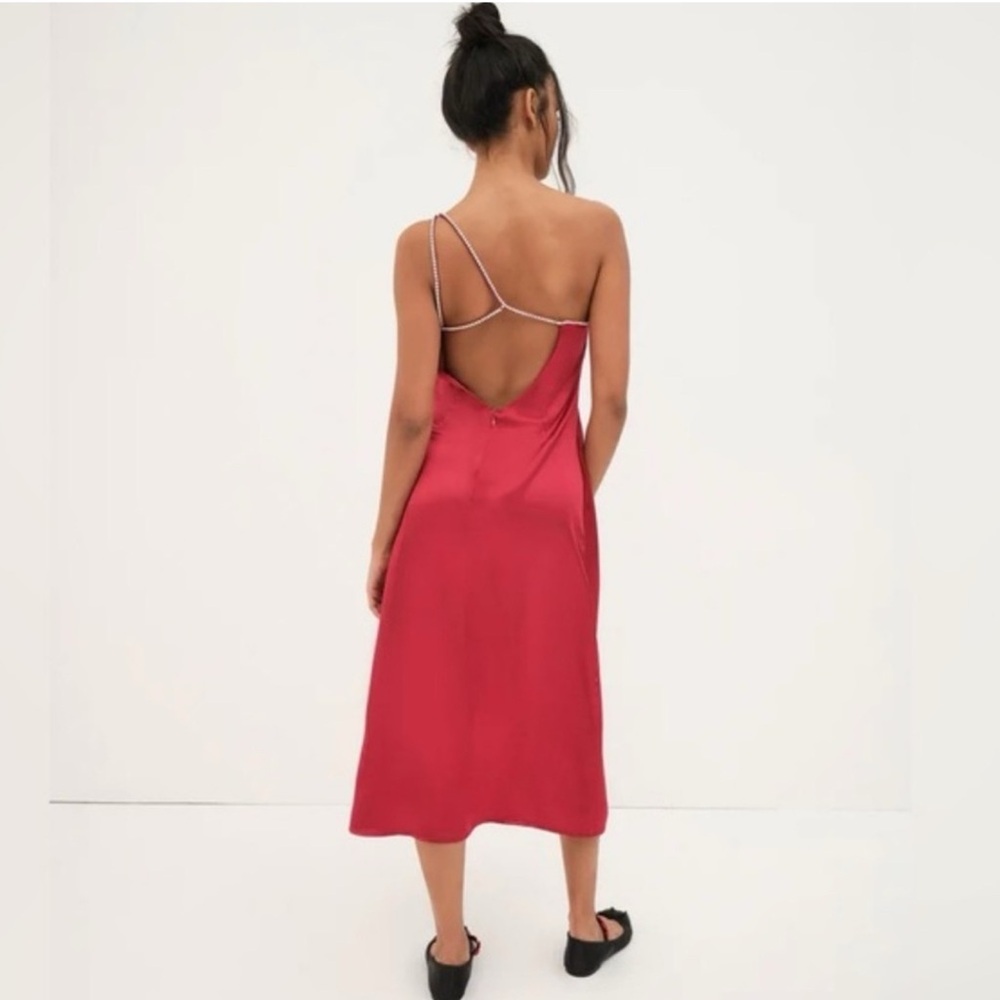 For Love and Lemons Elora Midi Dress NEW WITH TAGS Red